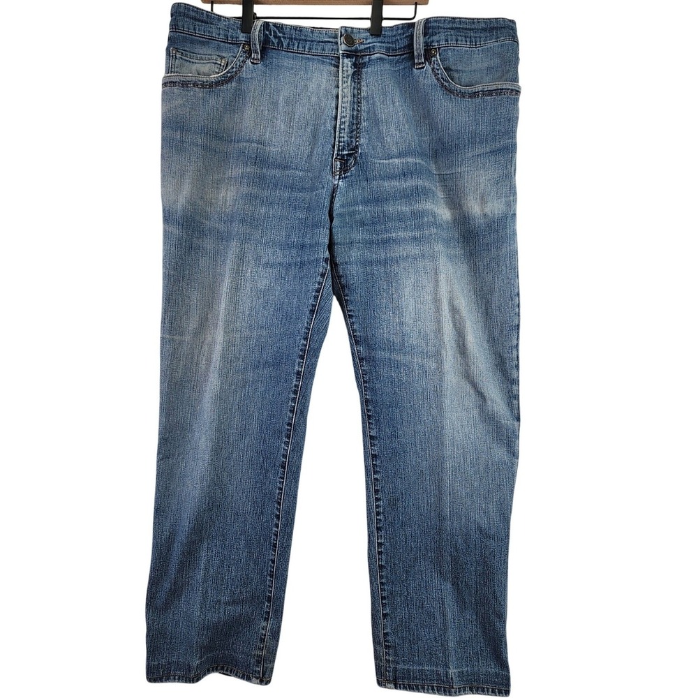 34 Heritage Mens Jeans Straight Leg Blue Wash Sz 44x34 (fits 43x28) Cotton Blend